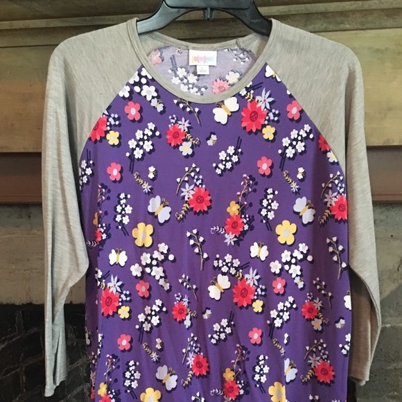 Lularoe Long Sleeve Floral Shirt L - Picture 1 of 4